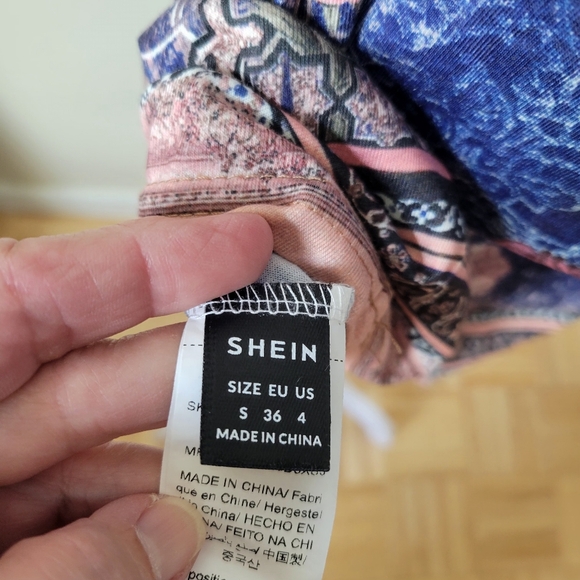 Shein Floral Sleeveless Dress in Blue and Pink - Picture 3 of 3